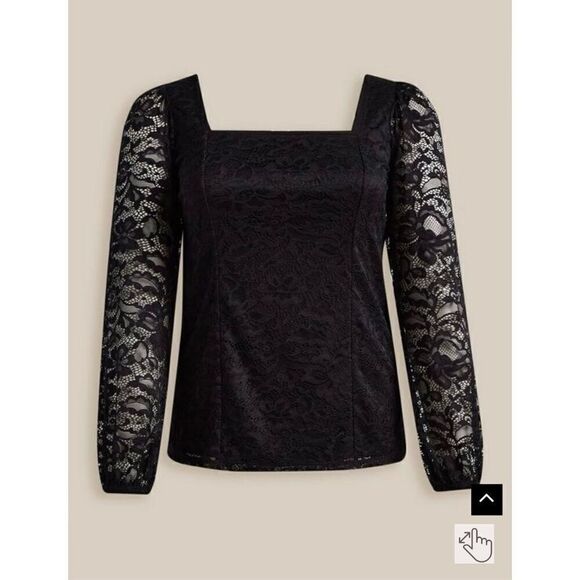 Torrid Lace Square Neck Long Sleeve Top (Sz 5) - Picture 1 of 7